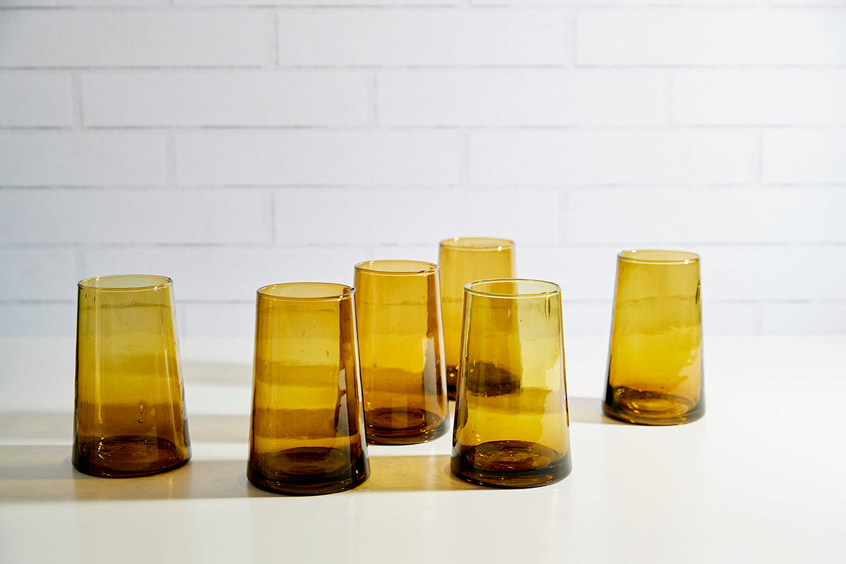 🌈 Vintage Colored Glass Tumblers | Artisan-Inspired Everyday Drinkware
