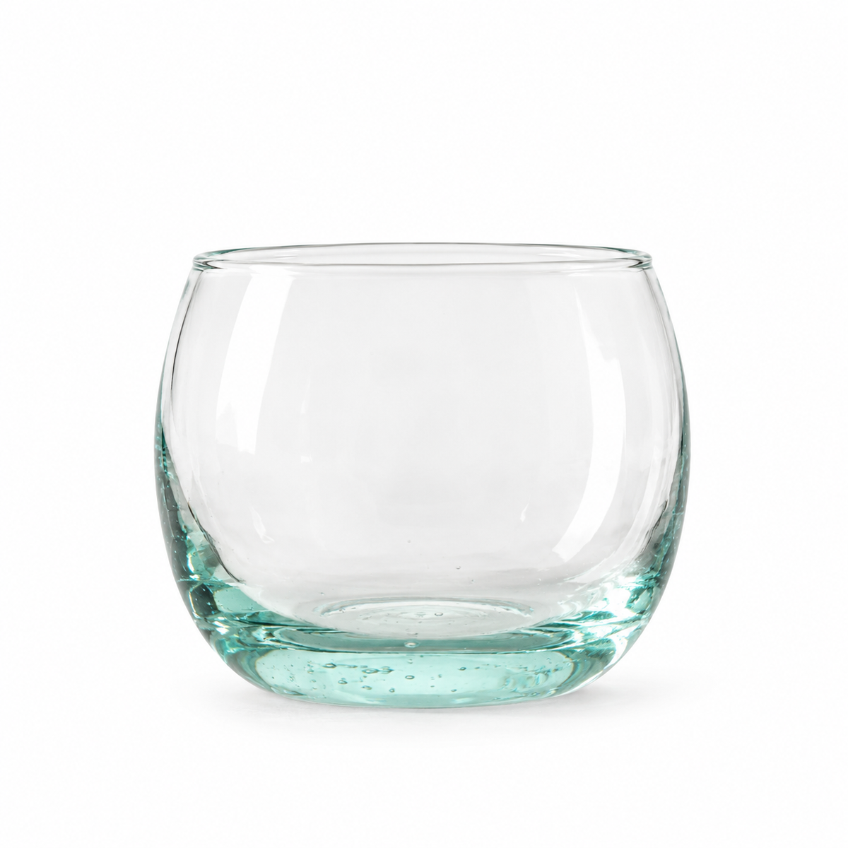 🥃 Round Glass Tumbler | Clear Glass for Home & Gifting | Aqua-Tinted Base