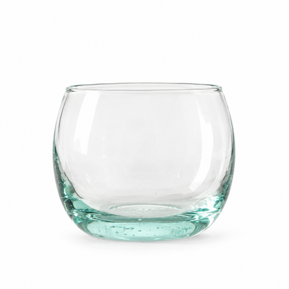 🥃 Round Glass Tumbler | Clear Glass for Home & Gifting | Aqua-Tinted Base