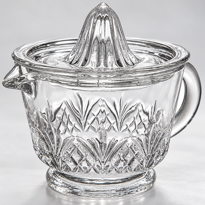 🍊 Glass Citrus Juicer|Clear Glass Kitchen Gift|Cut-Glass Pattern