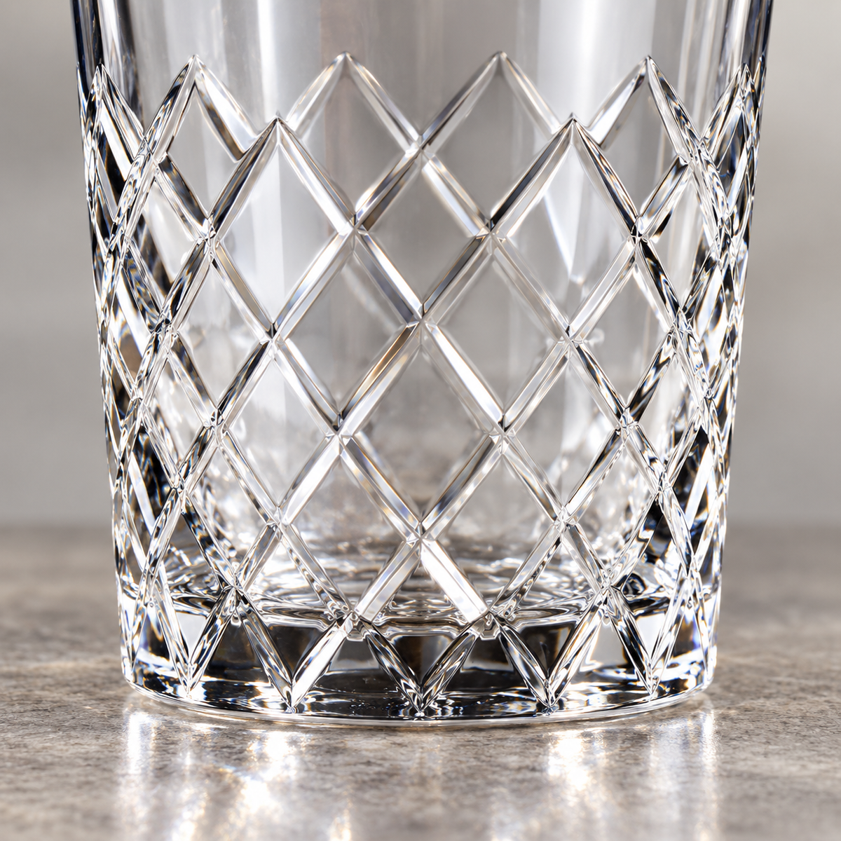 🥃 Diamond-Cut Whiskey Glass|Clear Glass Bar Gift|Sparkling Pattern