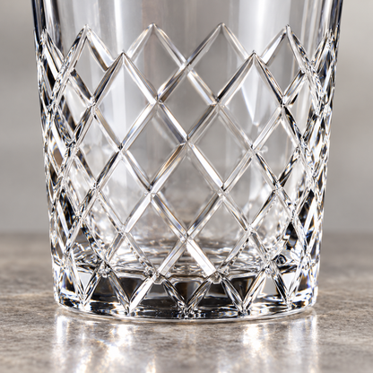 🥃 Diamond-Cut Whiskey Glass|Clear Glass Bar Gift|Sparkling Pattern
