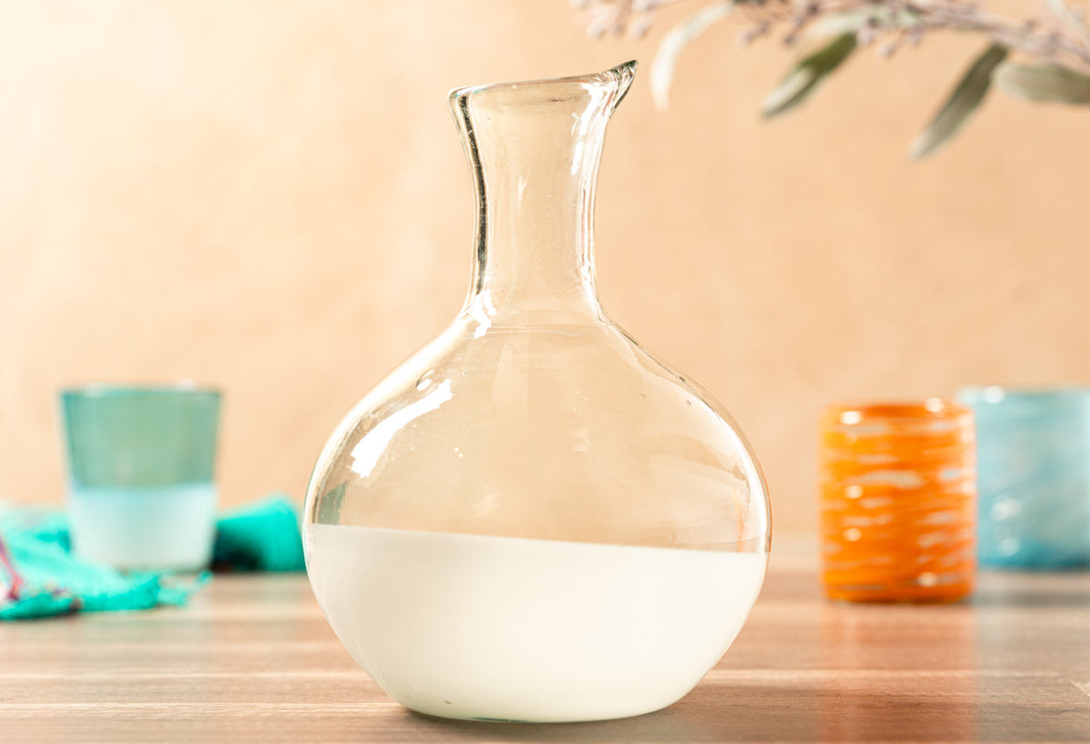 🍷 Glass Wine Decanter|Clear Glass Dining Gift|Orange-Wrapped Neck Detail!