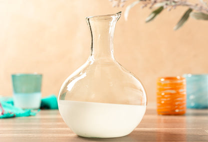 🍷 Glass Wine Decanter|Clear Glass Dining Gift|Orange-Wrapped Neck Detail!