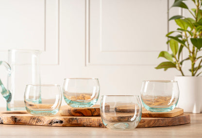 Stemless Wine Glass Set | Clear Glass Dining Gift