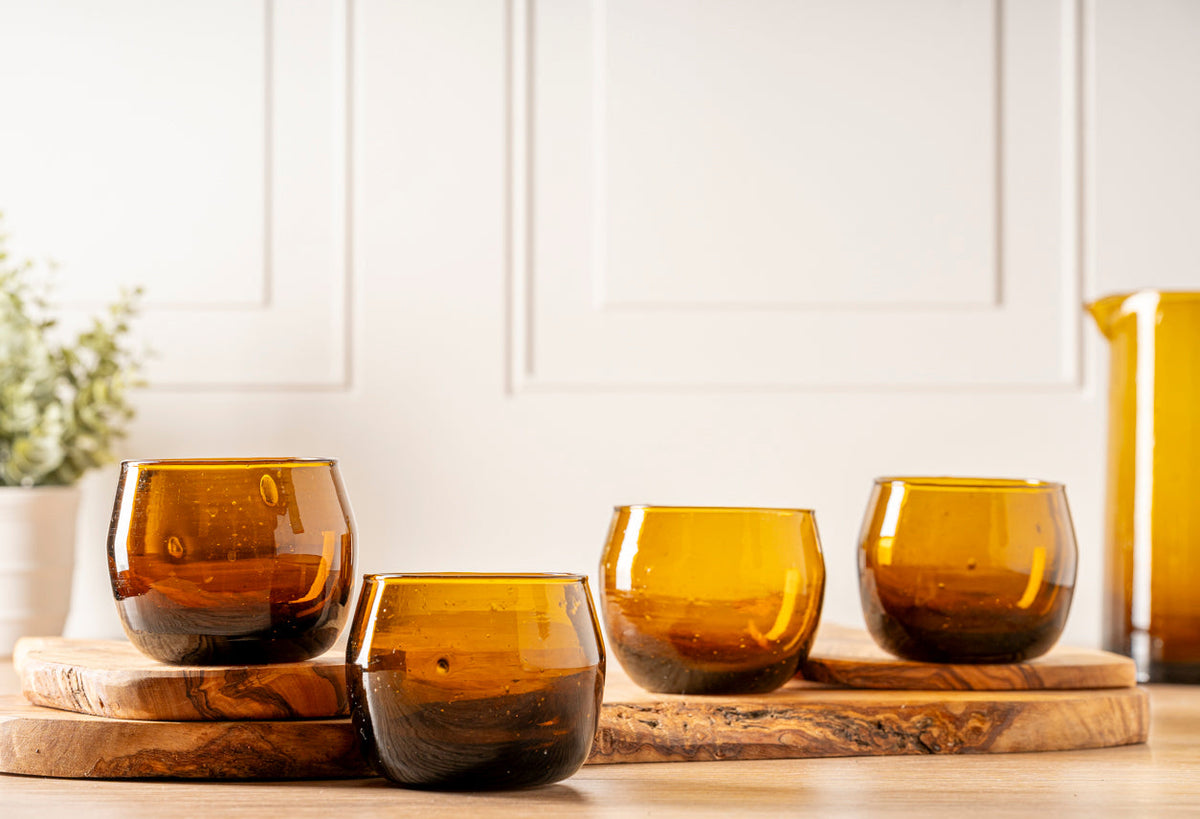 Stemless Wine Glass Set | Clear Glass Dining Gift