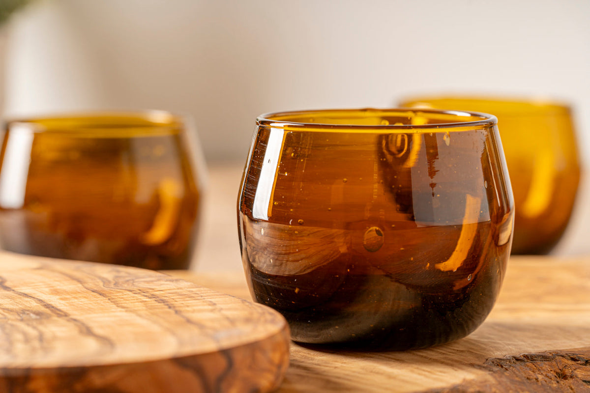 Stemless Wine Glass Set | Clear Glass Dining Gift