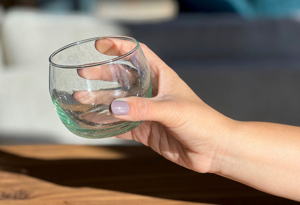 Stemless Wine Glass Set | Clear Glass Dining Gift
