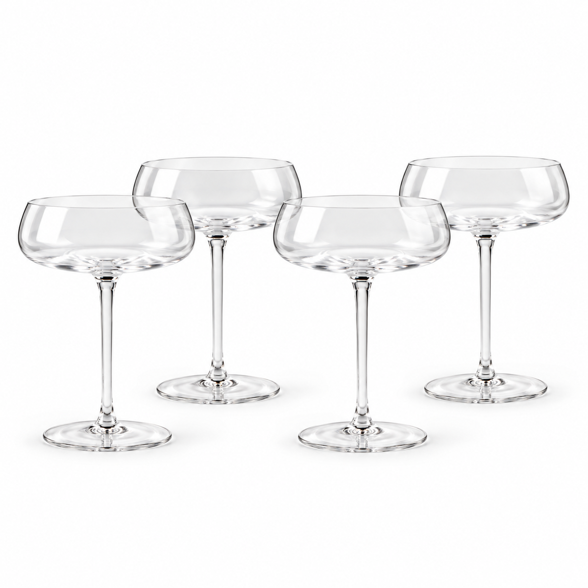 Coupe Glass Set|Clear Glass Bar|Cocktail Lover Gift|Wide Bowl