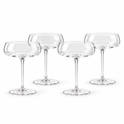 Coupe Glass Set|Clear Glass Bar|Cocktail Lover Gift|Wide Bowl