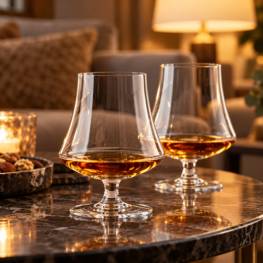 Brandy Glass Set|Clear Glass Home Bar Gift|Short-Stem Elegance