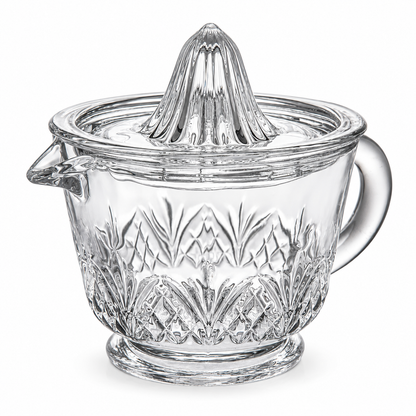 🍊 Glass Citrus Juicer|Clear Glass Kitchen Gift|Cut-Glass Pattern