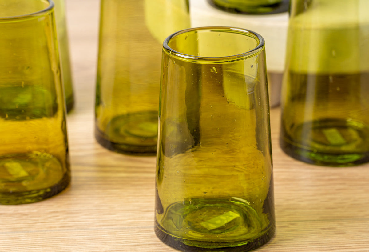 🌈 Vintage Colored Glass Tumblers | Artisan-Inspired Everyday Drinkware