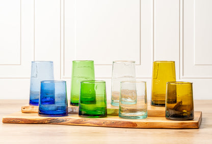 🌈 Vintage Colored Glass Tumblers | Artisan-Inspired Everyday Drinkware