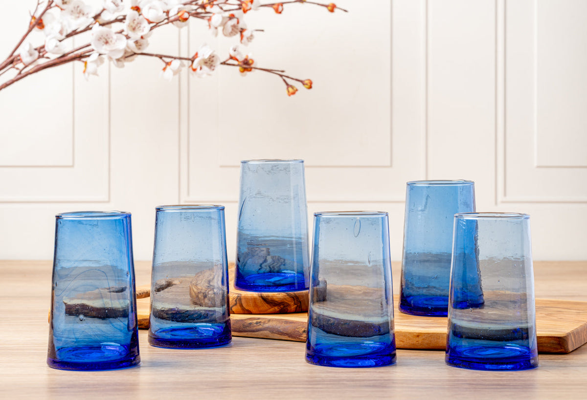 🌈 Vintage Colored Glass Tumblers | Artisan-Inspired Everyday Drinkware