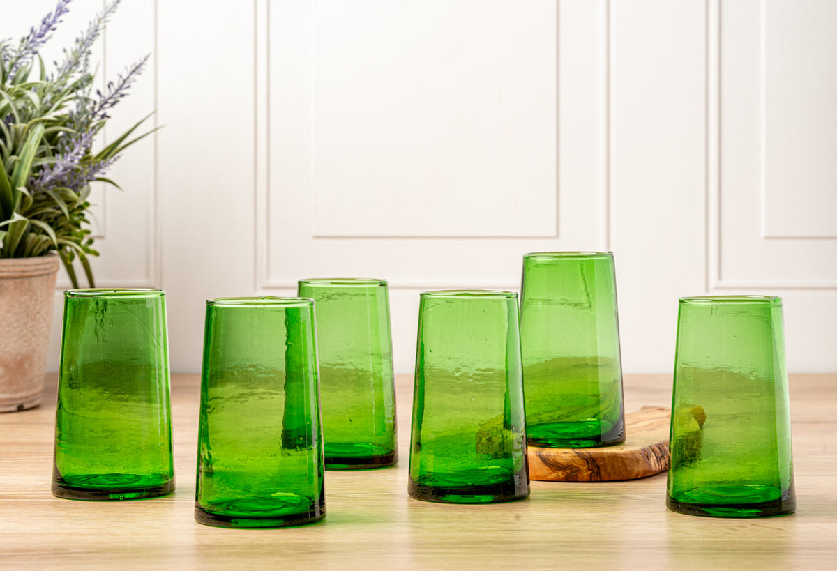 🌈 Vintage Colored Glass Tumblers | Artisan-Inspired Everyday Drinkware