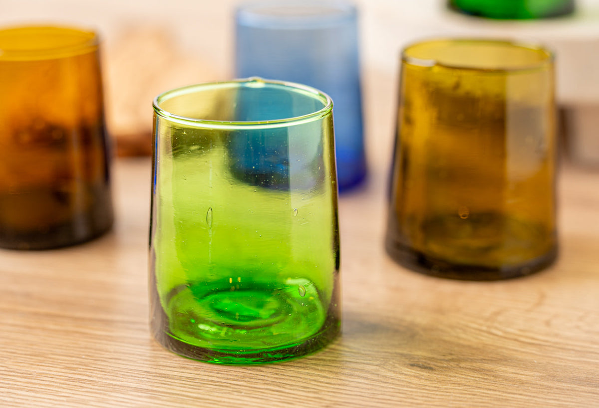 🌈 Vintage Colored Glass Tumblers | Artisan-Inspired Everyday Drinkware
