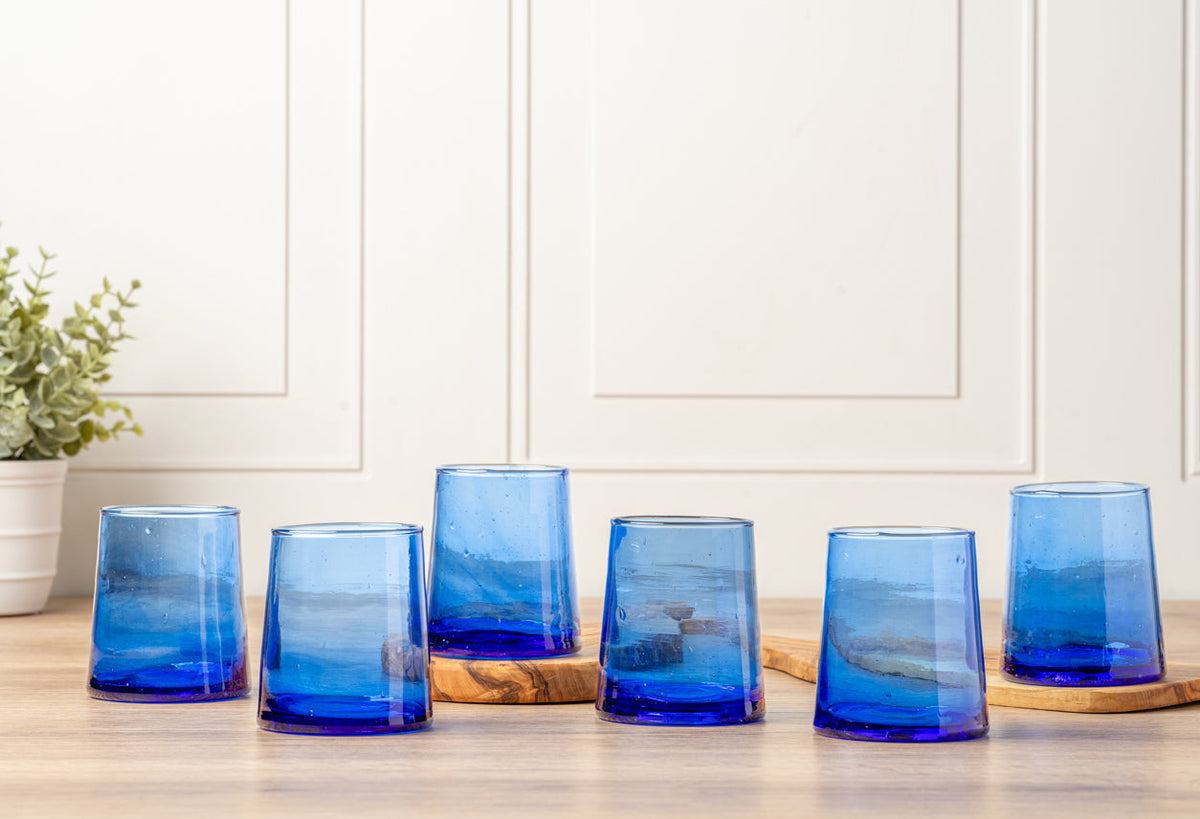🌈 Vintage Colored Glass Tumblers | Artisan-Inspired Everyday Drinkware