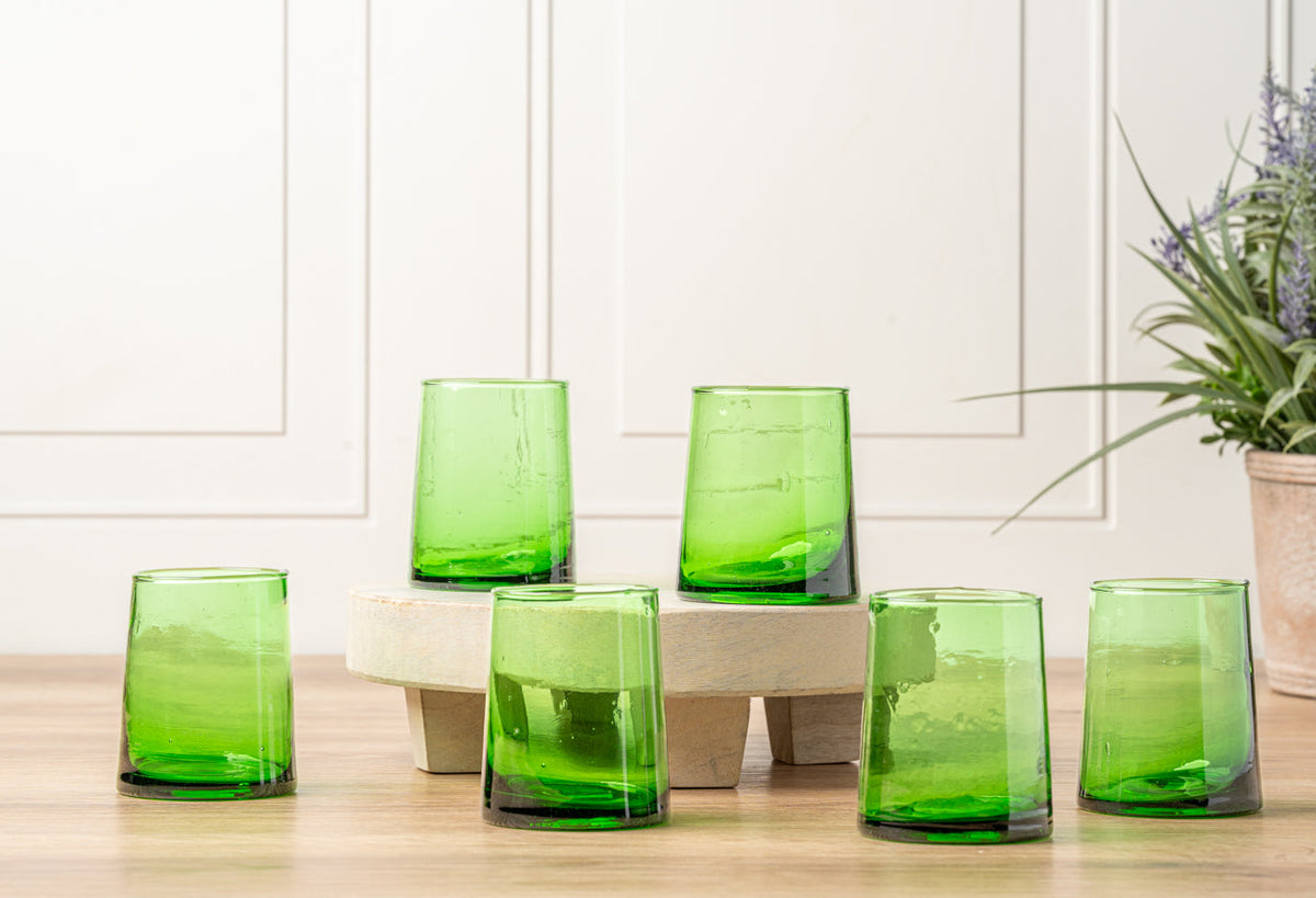 🌈 Vintage Colored Glass Tumblers | Artisan-Inspired Everyday Drinkware